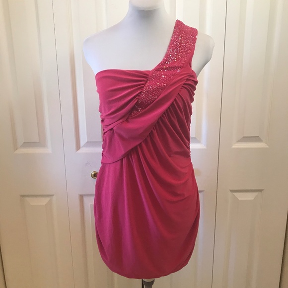 torrid Dresses & Skirts - Torrid One Shoulder Grecian Ruched Dress Sequin 1X